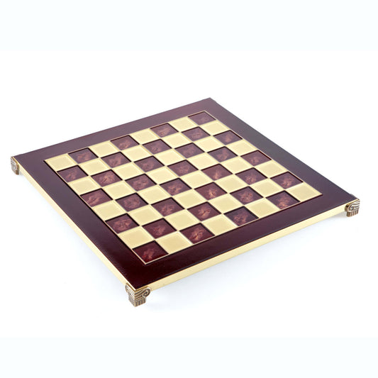 Handcrafted Brass Chessboard - 44x44cm (Available in Brown, Red, Blue, Green, and Turquoise) - Premium Chess from MANOPOULOS Chess & Backgammon - Just €125! Shop now at MANOPOULOS Chess & Backgammon