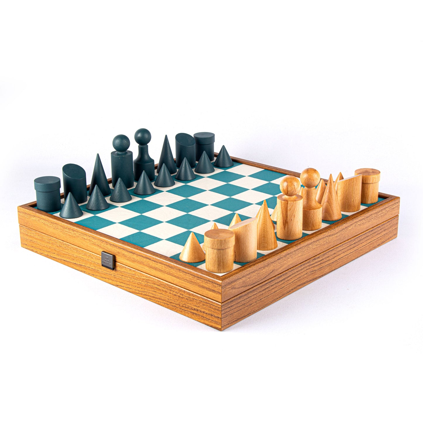 Bauhaus Style Turquoise Chess Set - 40x40cm with 8.5cm King Chessmen - Premium Chess from MANOPOULOS Chess & Backgammon - Just €195! Shop now at MANOPOULOS Chess & Backgammon