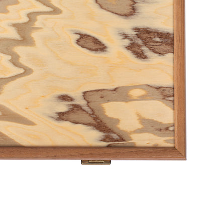 Premium Handcrafted Olive Burl Backgammon Set with Olive Wood Checkers