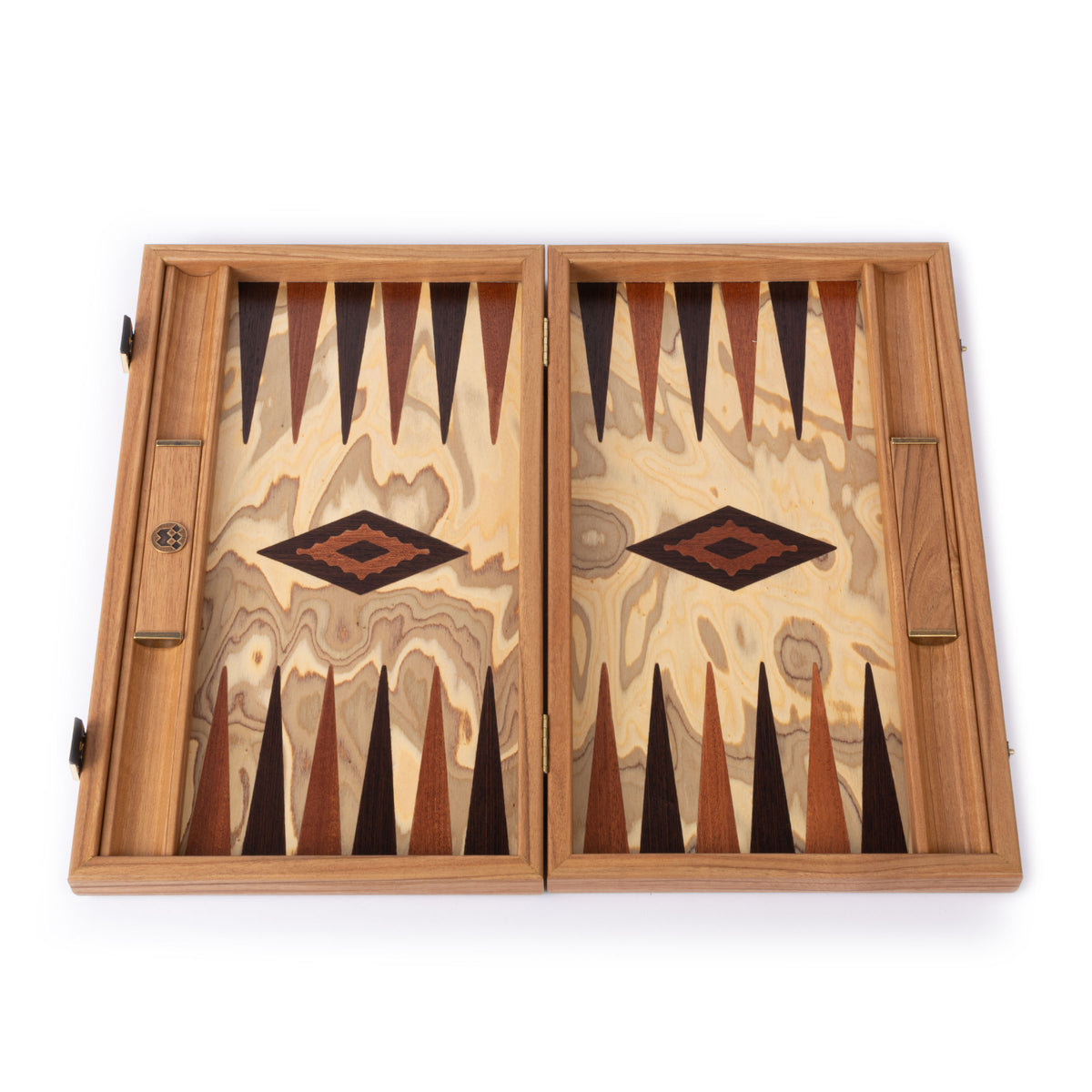 Premium Handcrafted Olive Burl Backgammon Set with Olive Wood Checkers