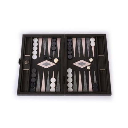 Premium Handcrafted Pearly Grey Vavona Backgammon Set