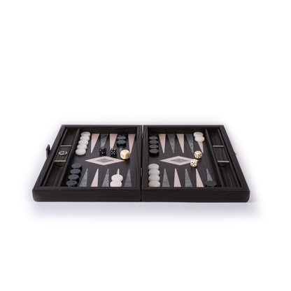 Premium Handcrafted Pearly Grey Vavona Backgammon Set