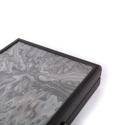 Premium Handcrafted Pearly Grey Vavona Backgammon Set