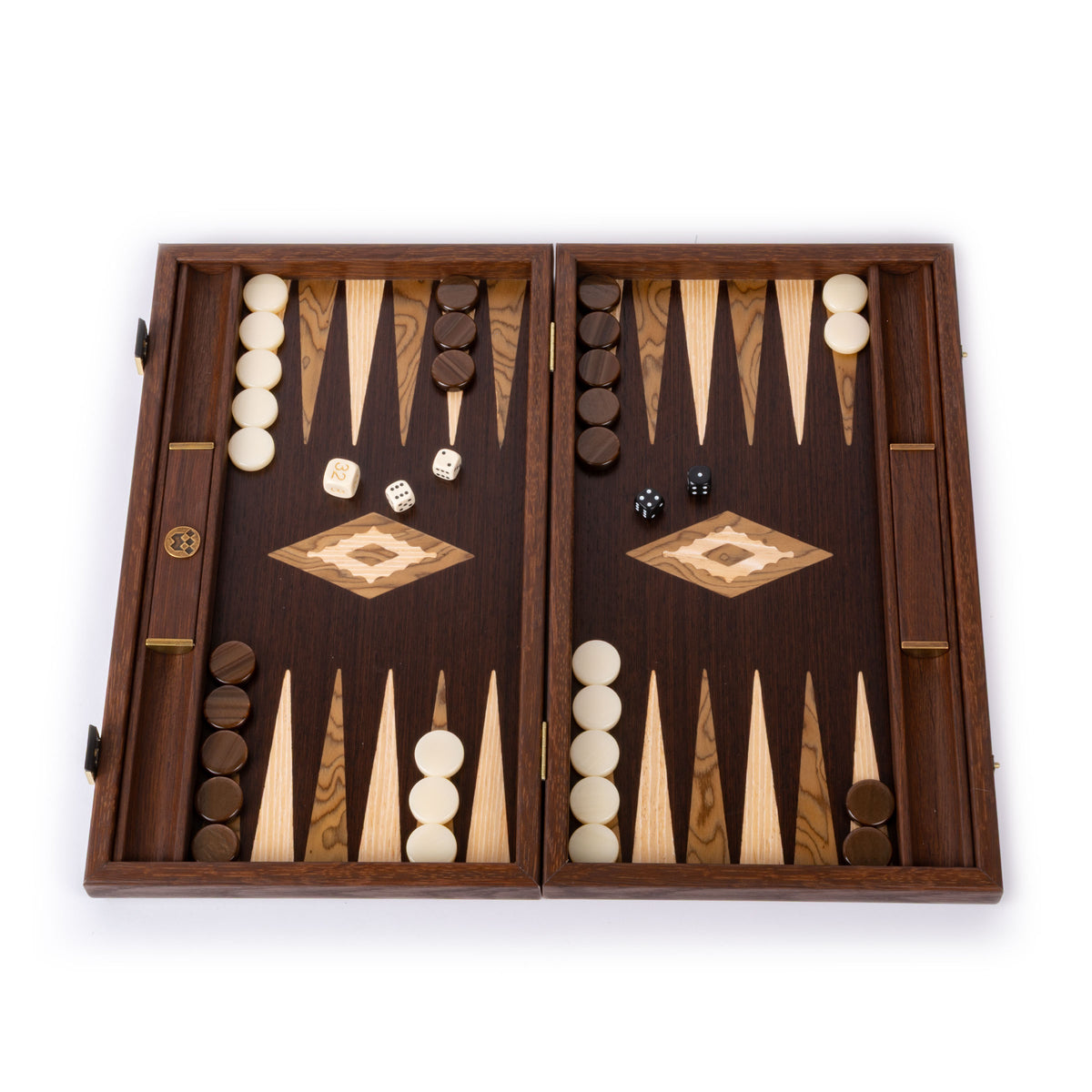 Premium Handcrafted Wenge with Walnut Burl Backgammon Set