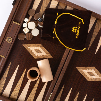 Premium Handcrafted Wenge with Walnut Burl Backgammon Set