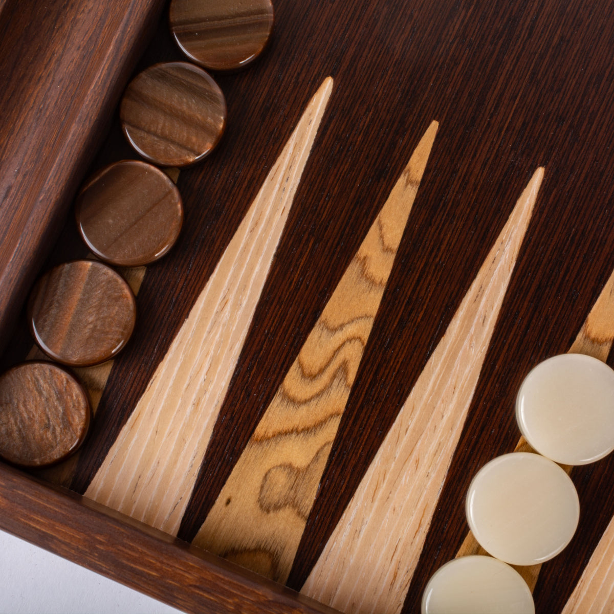 Premium Handcrafted Wenge with Walnut Burl Backgammon Set