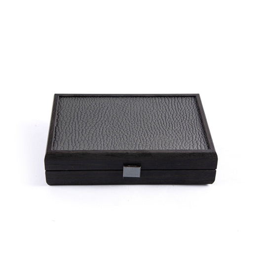 Luxury Dominoes Set in Dark Grey Leatherette with Wooden Case - Premium Dominoes from MANOPOULOS Chess & Backgammon - Just €53.90! Shop now at MANOPOULOS Chess & Backgammon