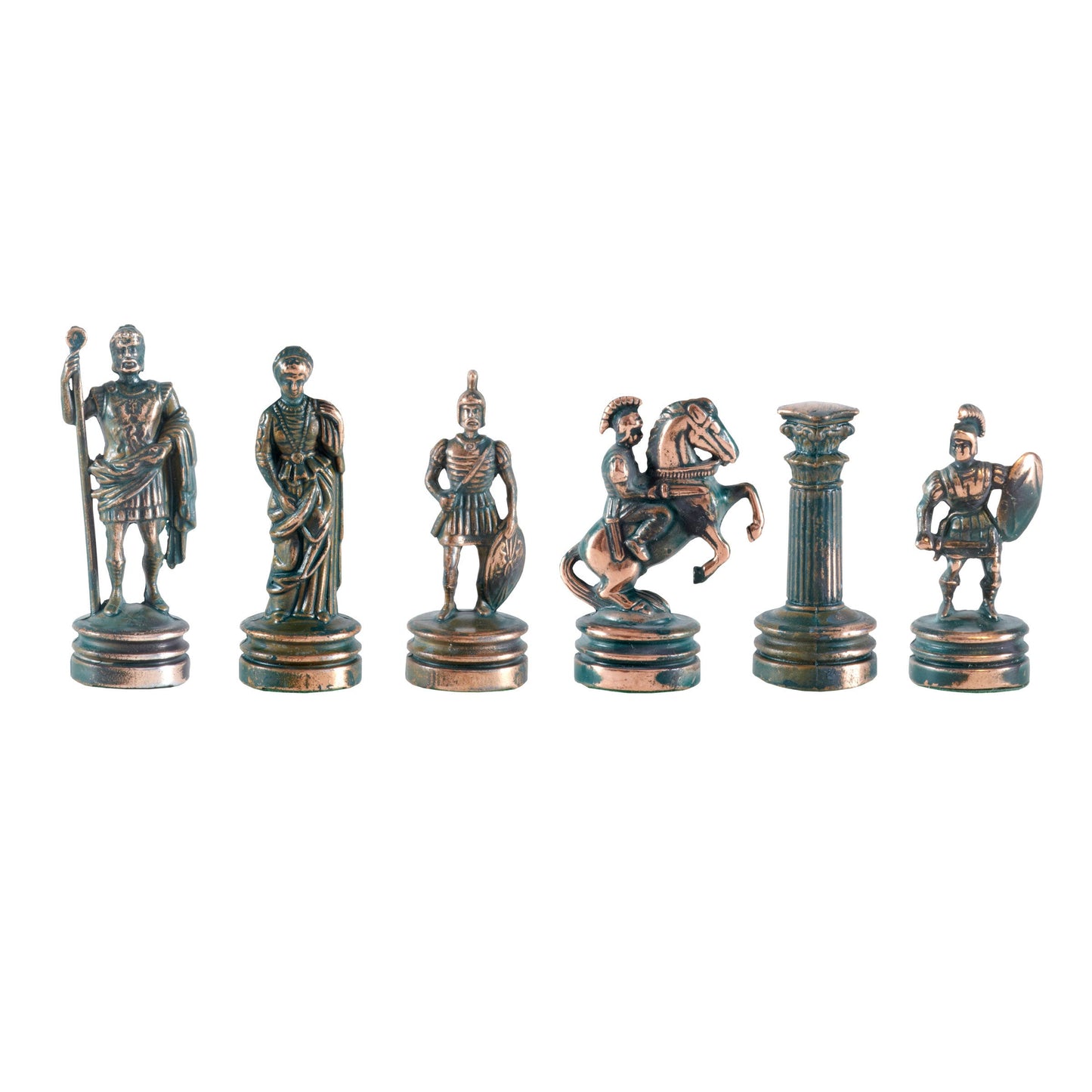 GREEK ROMAN PERIOD Chessmen (Small) - Gold/Green - Premium Chess from MANOPOULOS Chess & Backgammon - Just €64.90! Shop now at MANOPOULOS Chess & Backgammon