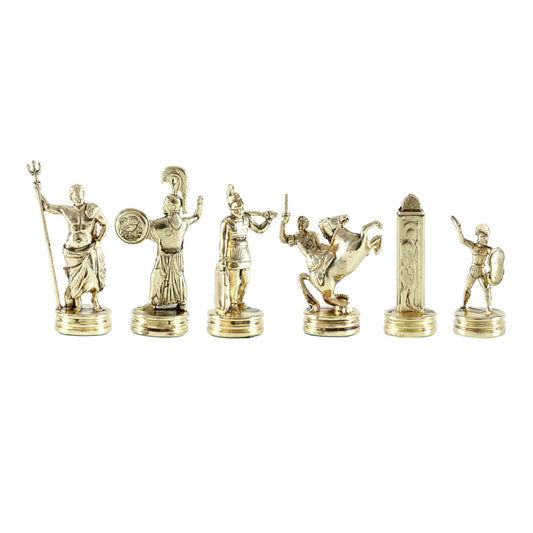 GREEK MYTHOLOGY Chessmen  (Medium) - Gold/Green - Premium Chess from MANOPOULOS Chess & Backgammon - Just €102! Shop now at MANOPOULOS Chess & Backgammon