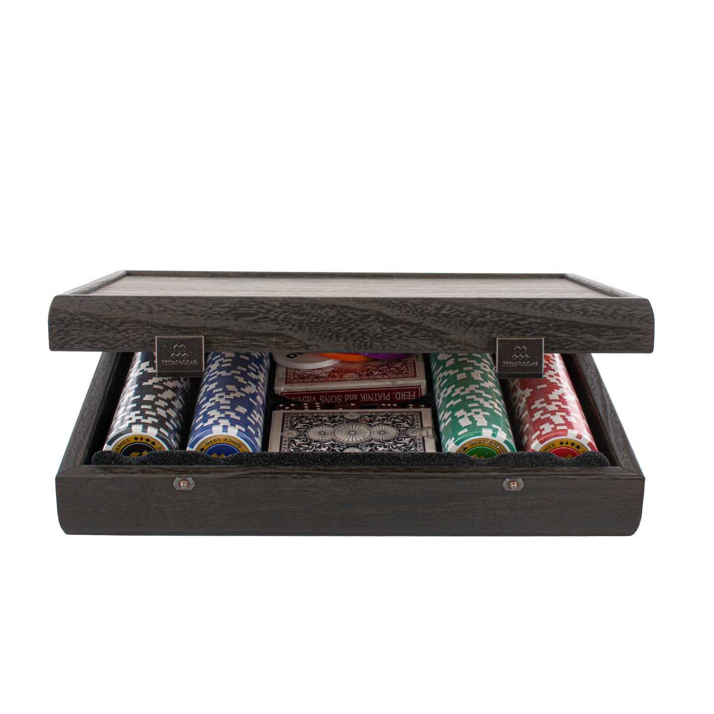 Luxury Poker Set in Black Wooden Replica Case - Handcrafted Game Set