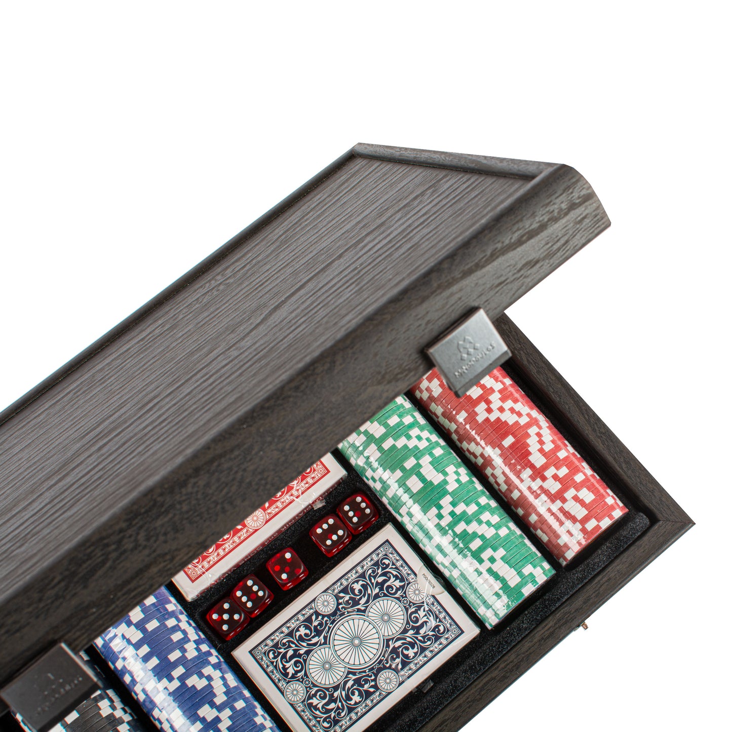 Luxury Poker Set in Black Wooden Replica Case - Handcrafted Game Set