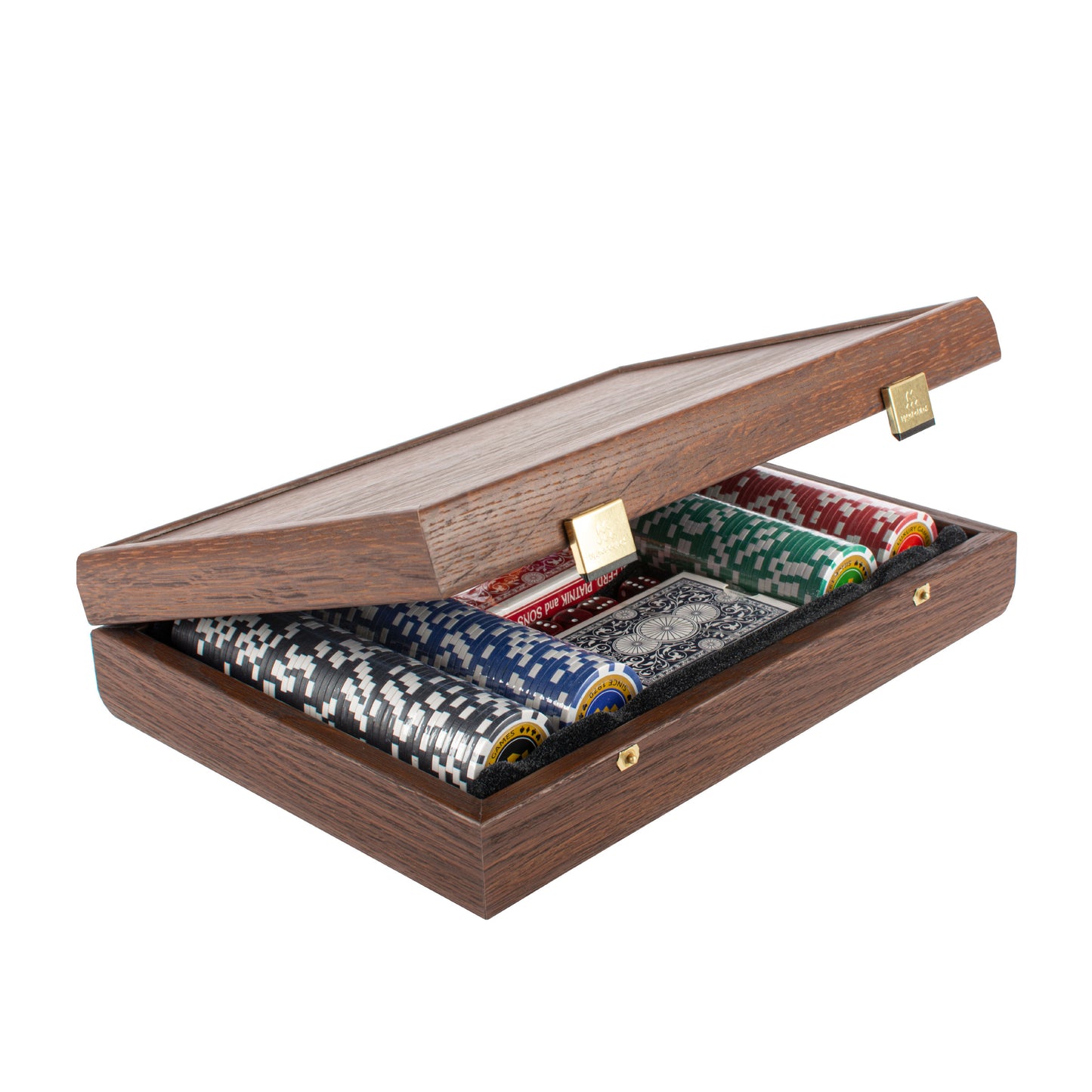 Luxury Poker Set in Dark Walnut Wooden Replica Case
