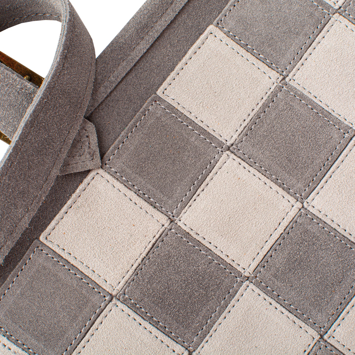 Premium Handcrafted Concrete Grey Suede Roll-Up Chess Set with Metal Chessmen