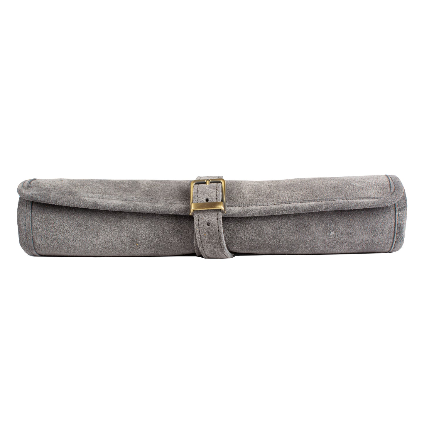 Premium Handcrafted Grey Suede Roll-Up Backgammon Set
