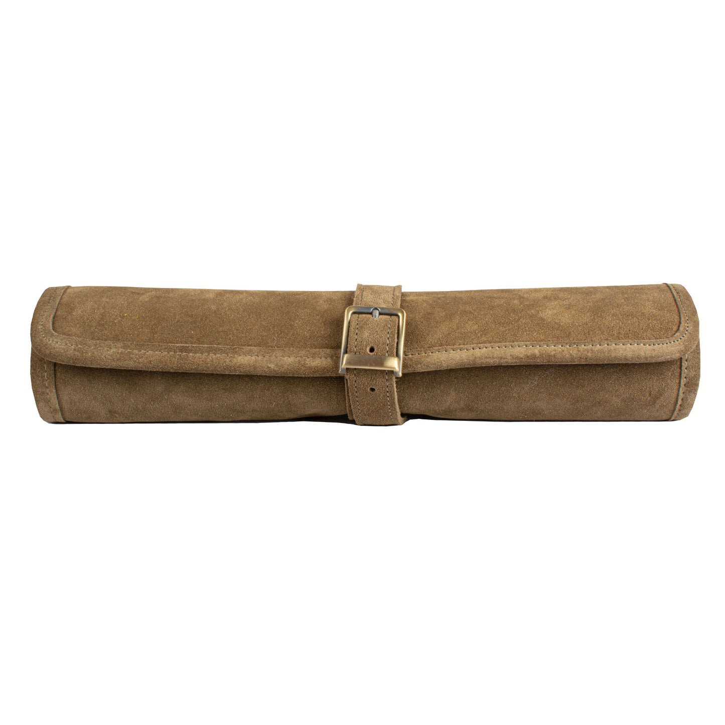Premium Handcrafted Khaki Brown Suede Roll-Up Backgammon Set