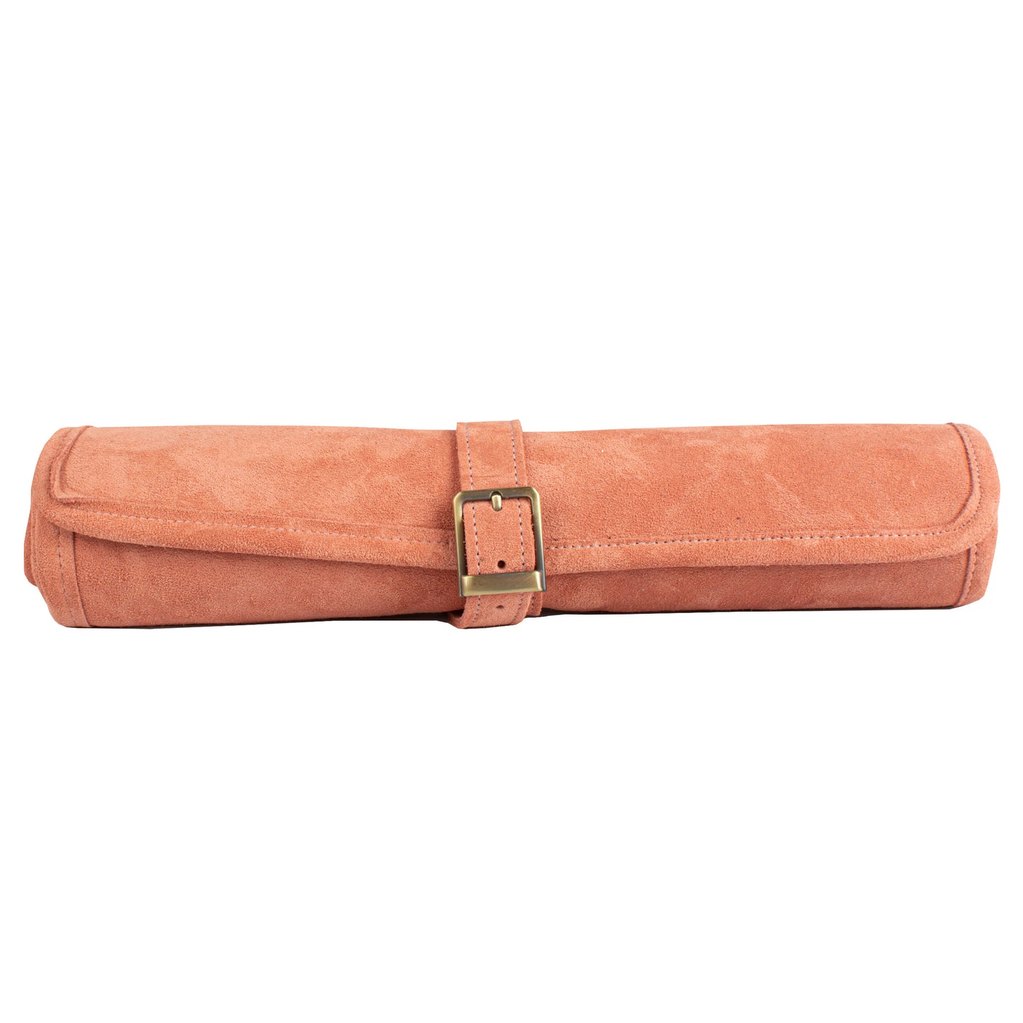 Premium Handcrafted Salmon Suede Roll-Up Backgammon Set