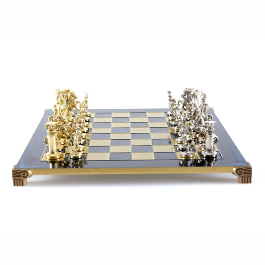 ARCHERS CHESS SET with gold/silver chessmen and bronze chessboard 44 x 44cm (Large) - Premium Chess from MANOPOULOS Chess & Backgammon - Just €275! Shop now at MANOPOULOS Chess & Backgammon