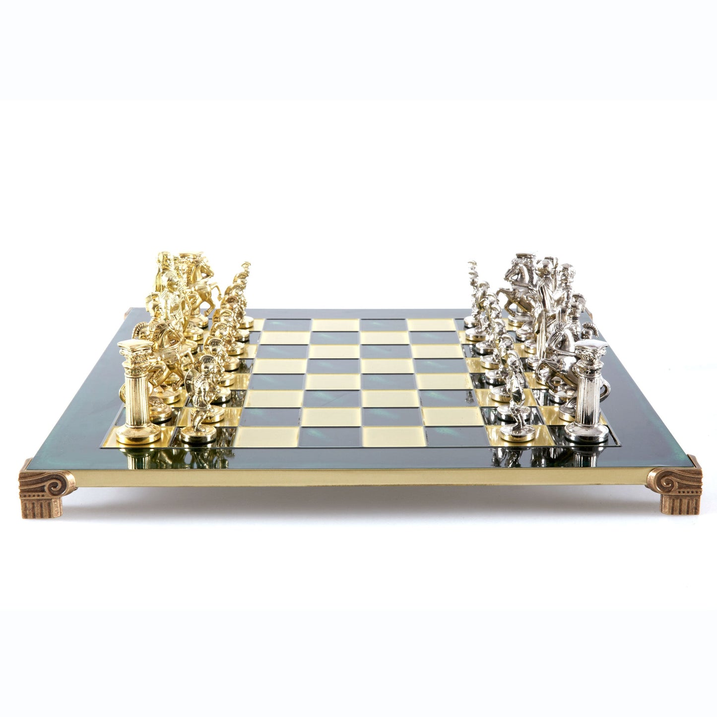 GREEK ROMAN PERIOD CHESS SET with gold/silver chessmen and bronze chessboard 44 x 44cm (Large) - Premium Chess from MANOPOULOS Chess & Backgammon - Just €275! Shop now at MANOPOULOS Chess & Backgammon