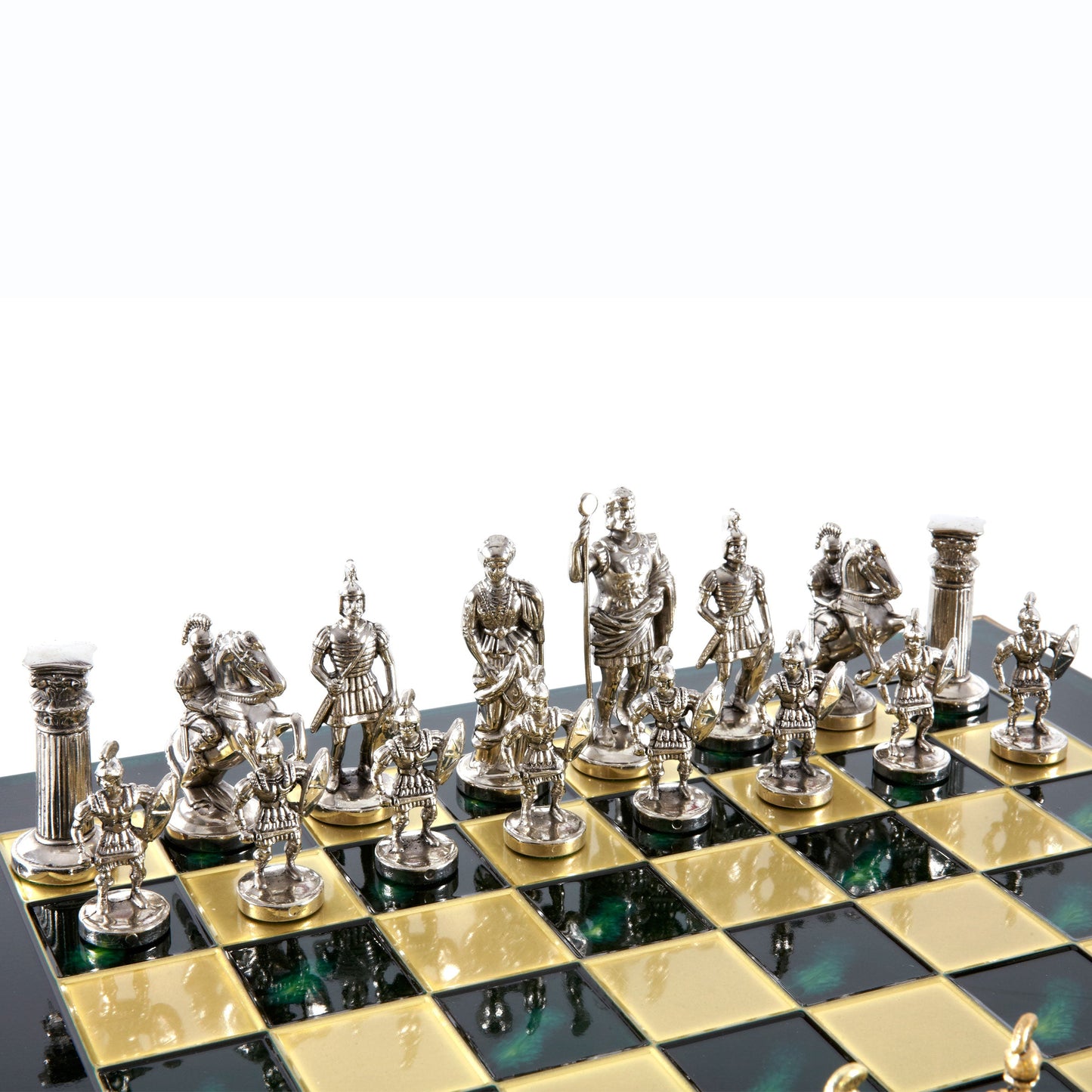 GREEK ROMAN PERIOD CHESS SET with gold/silver chessmen and bronze chessboard 44 x 44cm (Large) - Premium Chess from MANOPOULOS Chess & Backgammon - Just €275! Shop now at MANOPOULOS Chess & Backgammon