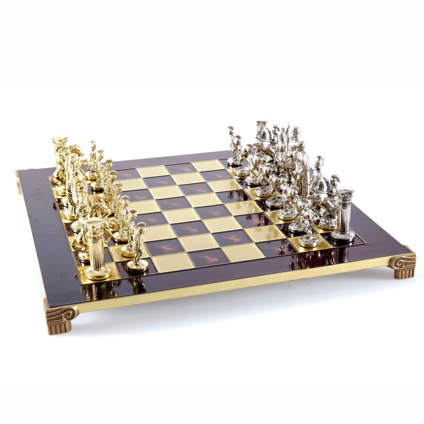 GREEK ROMAN PERIOD CHESS SET with gold/silver chessmen and bronze chessboard 44 x 44cm (Large) - Premium Chess from MANOPOULOS Chess & Backgammon - Just €275! Shop now at MANOPOULOS Chess & Backgammon