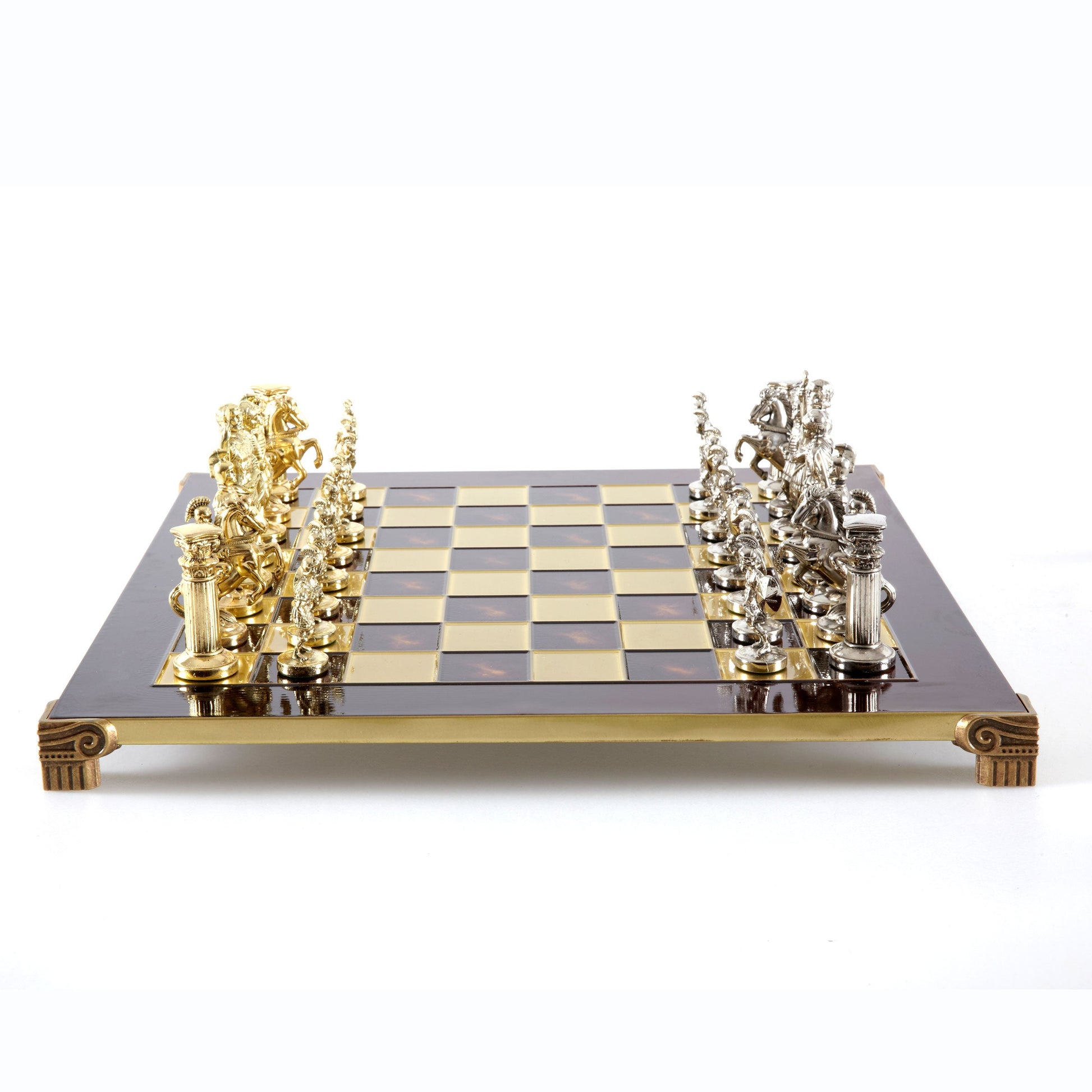 GREEK ROMAN PERIOD CHESS SET with gold/silver chessmen and bronze chessboard 44 x 44cm (Large) - Premium Chess from MANOPOULOS Chess & Backgammon - Just €275! Shop now at MANOPOULOS Chess & Backgammon