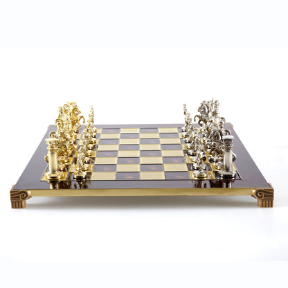 GREEK ROMAN PERIOD CHESS SET with gold/silver chessmen and bronze chessboard 44 x 44cm (Large) - Premium Chess from MANOPOULOS Chess & Backgammon - Just €275! Shop now at MANOPOULOS Chess & Backgammon