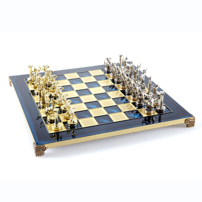 GIANTS' BATTLE CHESS SET with gold/silver chessmen and bronze chessboard 36 x 36cm (Medium) - Premium Chess from MANOPOULOS Chess & Backgammon - Just €210! Shop now at MANOPOULOS Chess & Backgammon