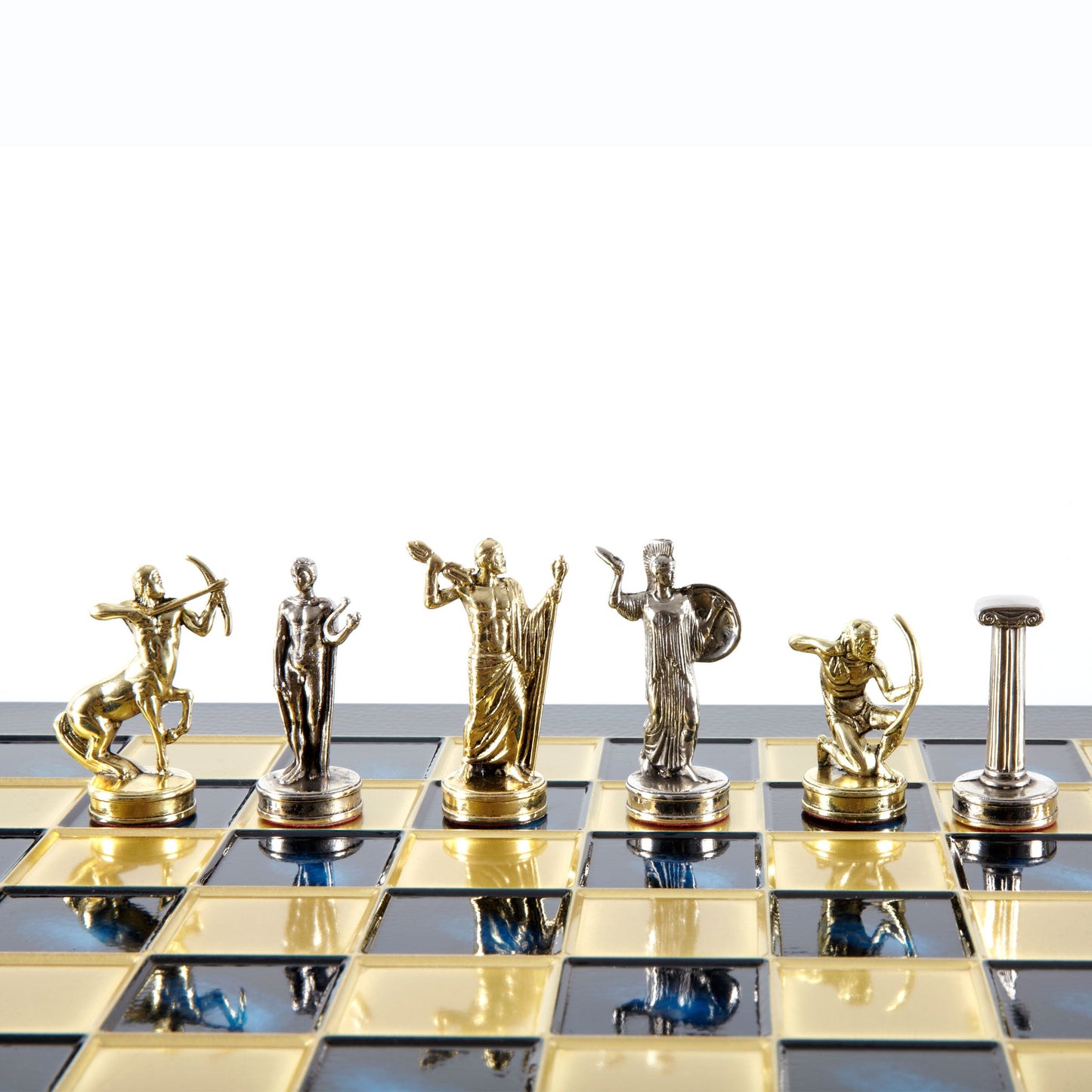 GIANTS' BATTLE CHESS SET with gold/silver chessmen and bronze chessboard 36 x 36cm (Medium) - Premium Chess from MANOPOULOS Chess & Backgammon - Just €210! Shop now at MANOPOULOS Chess & Backgammon