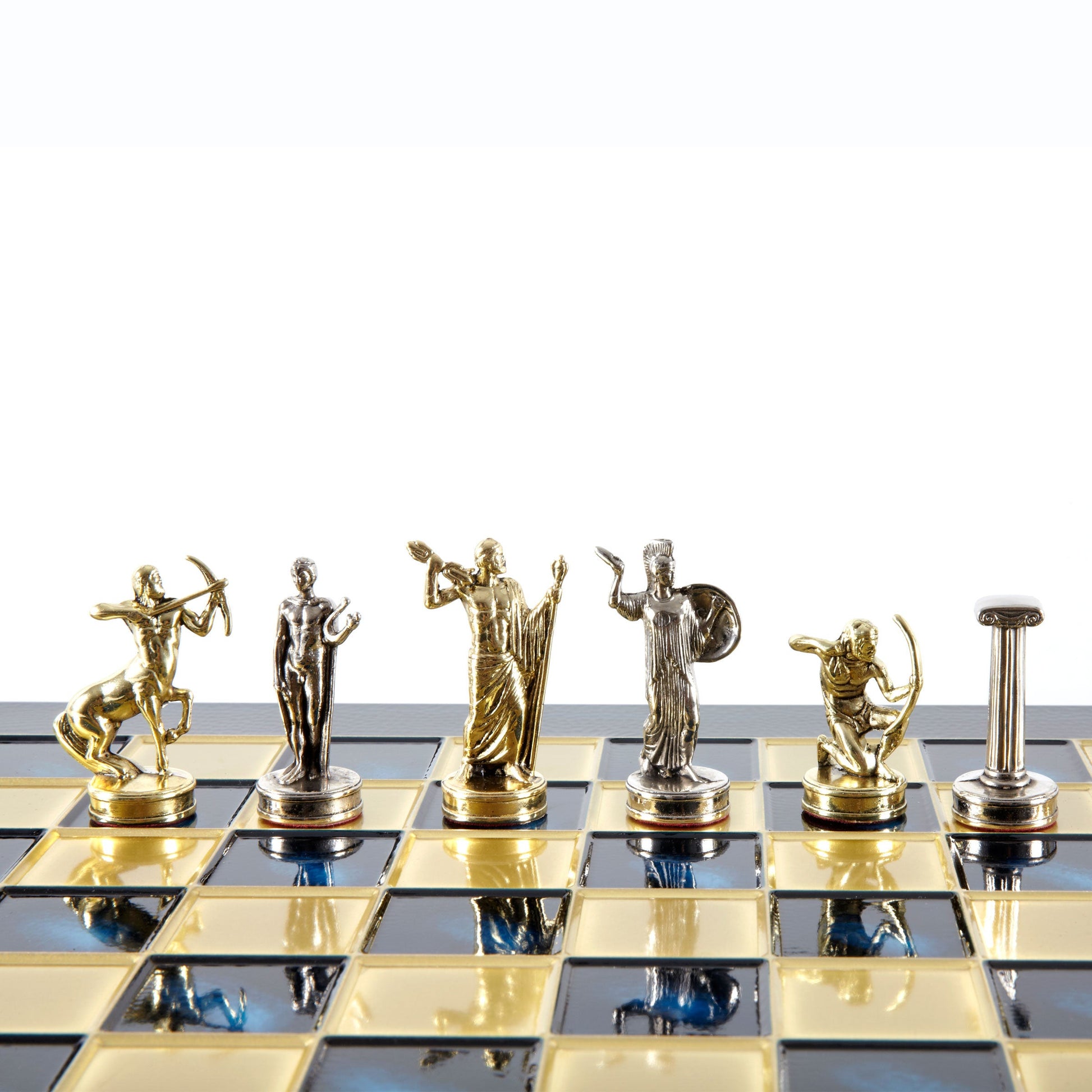 GIANTS' BATTLE CHESS SET with gold/silver chessmen and bronze chessboard 36 x 36cm (Medium) - Premium Chess from MANOPOULOS Chess & Backgammon - Just €210! Shop now at MANOPOULOS Chess & Backgammon