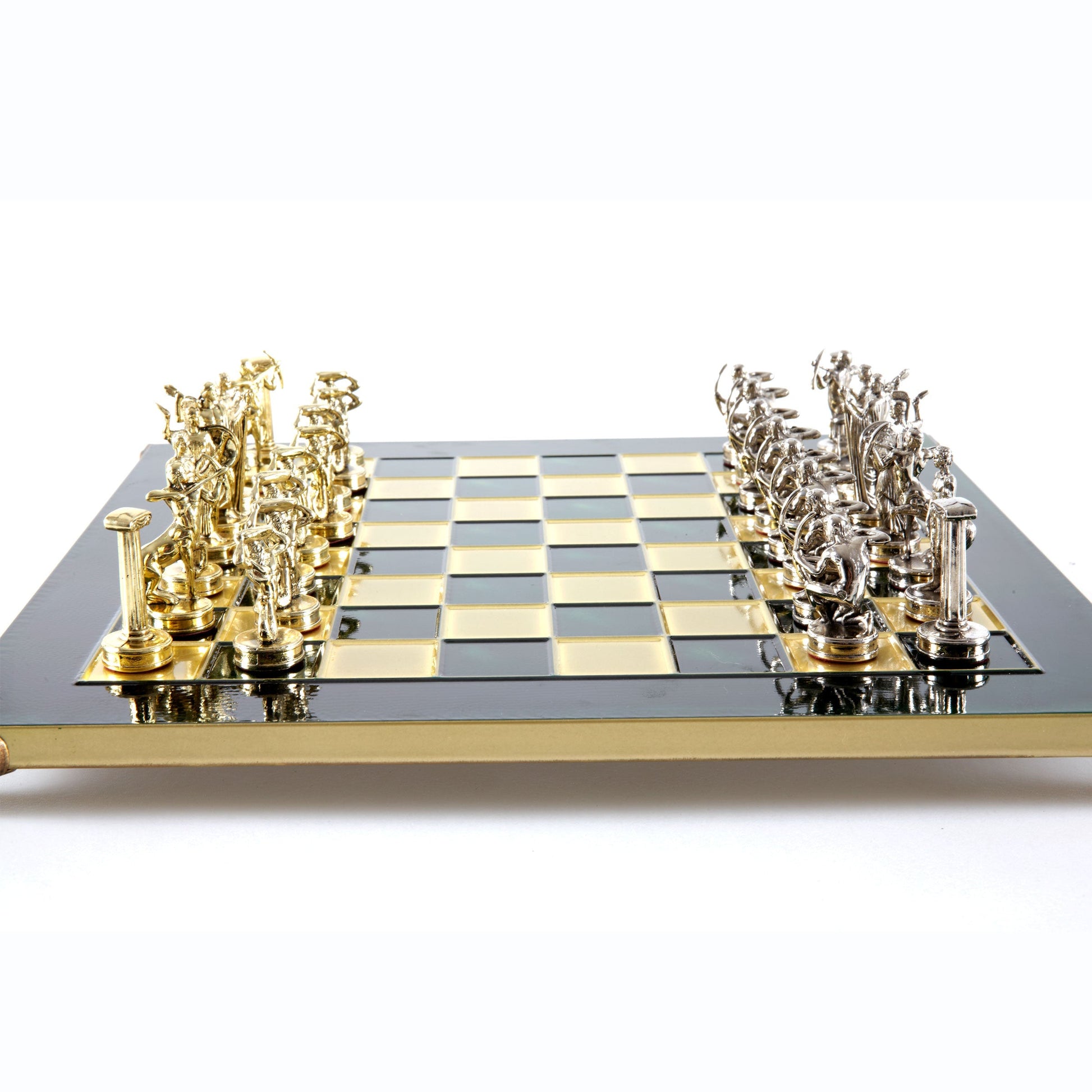 GIANTS' BATTLE CHESS SET with gold/silver chessmen and bronze chessboard 36 x 36cm (Medium) - Premium Chess from MANOPOULOS Chess & Backgammon - Just €210! Shop now at MANOPOULOS Chess & Backgammon