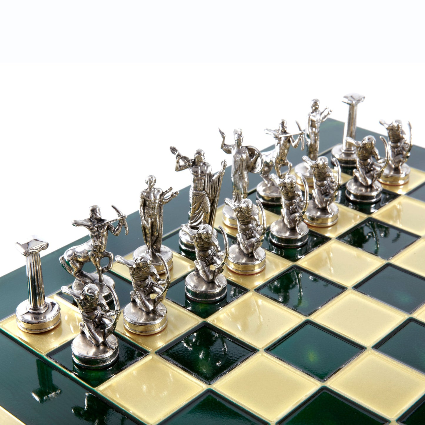 GIANTS' BATTLE CHESS SET with gold/silver chessmen and bronze chessboard 36 x 36cm (Medium) - Premium Chess from MANOPOULOS Chess & Backgammon - Just €210! Shop now at MANOPOULOS Chess & Backgammon