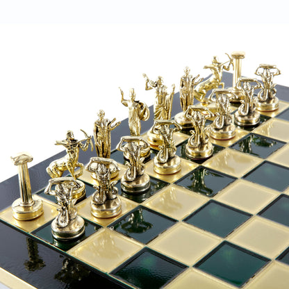 GIANTS' BATTLE CHESS SET with gold/silver chessmen and bronze chessboard 36 x 36cm (Medium) - Premium Chess from MANOPOULOS Chess & Backgammon - Just €210! Shop now at MANOPOULOS Chess & Backgammon