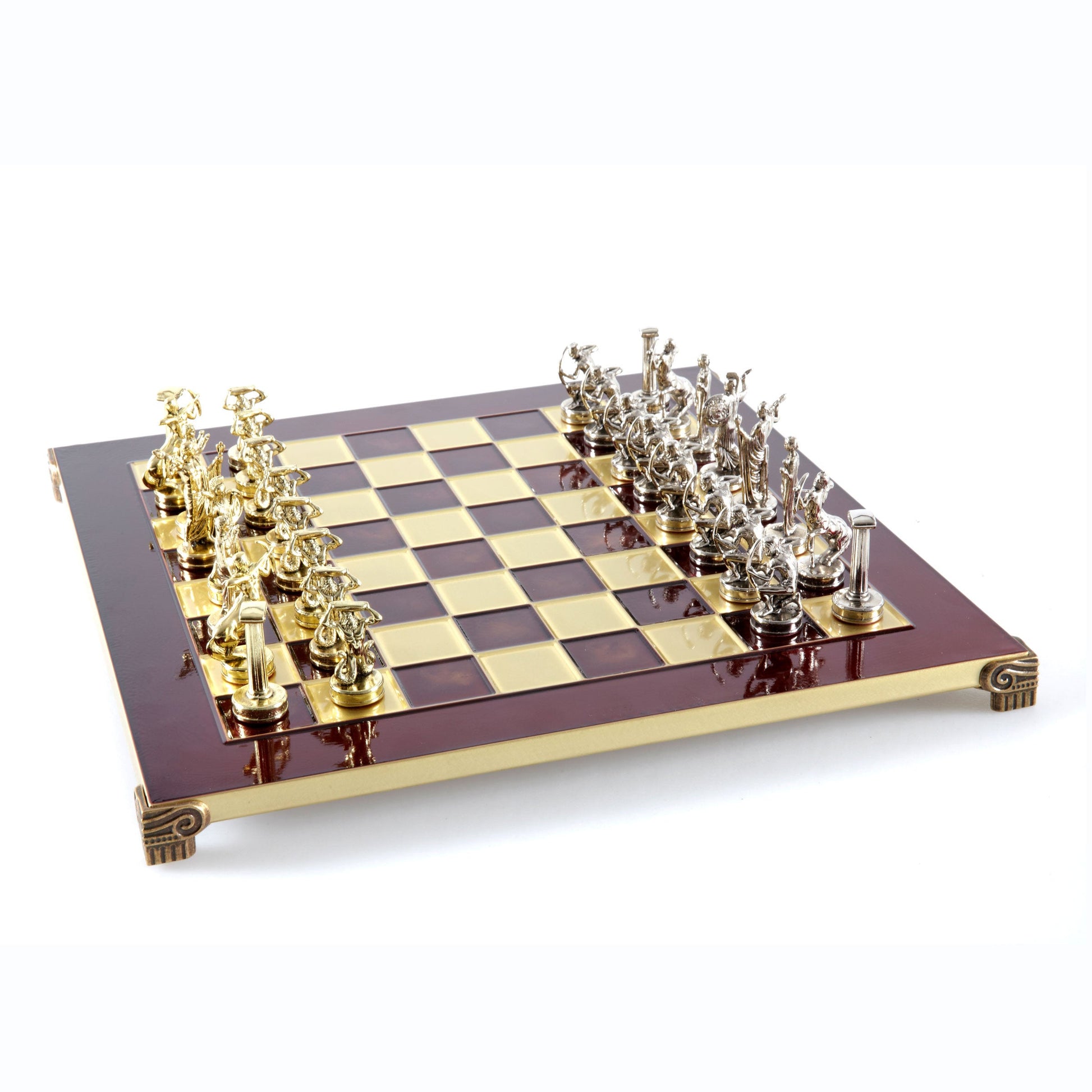 GIANTS' BATTLE CHESS SET with gold/silver chessmen and bronze chessboard 36 x 36cm (Medium) - Premium Chess from MANOPOULOS Chess & Backgammon - Just €210! Shop now at MANOPOULOS Chess & Backgammon