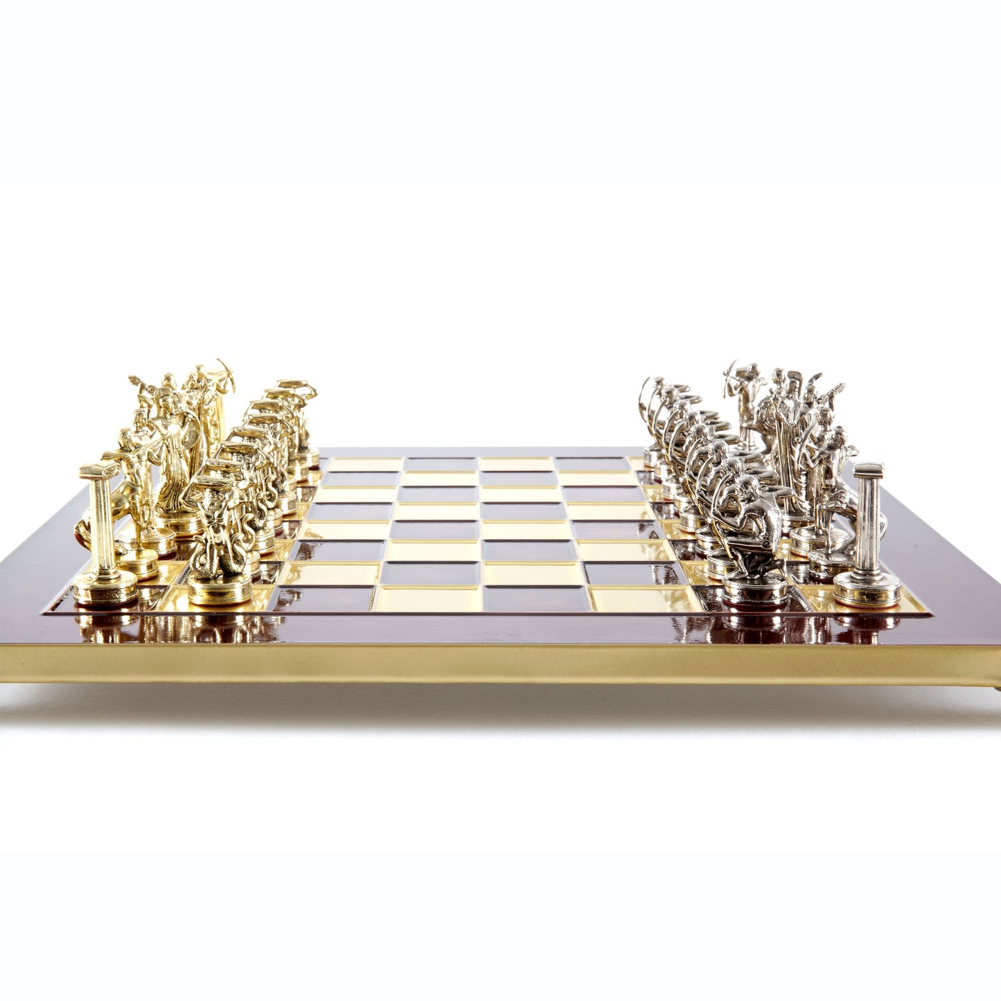 GIANTS' BATTLE CHESS SET with gold/silver chessmen and bronze chessboard 36 x 36cm (Medium) - Premium Chess from MANOPOULOS Chess & Backgammon - Just €210! Shop now at MANOPOULOS Chess & Backgammon