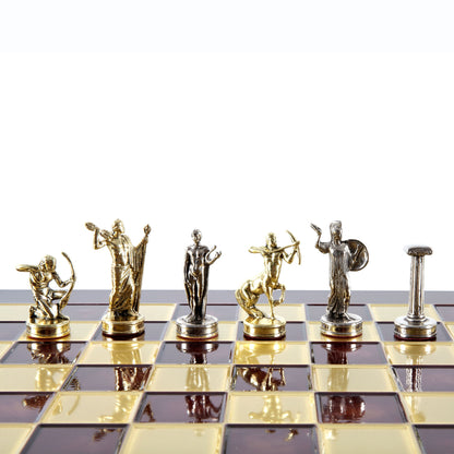 GIANTS' BATTLE CHESS SET with gold/silver chessmen and bronze chessboard 36 x 36cm (Medium) - Premium Chess from MANOPOULOS Chess & Backgammon - Just €210! Shop now at MANOPOULOS Chess & Backgammon