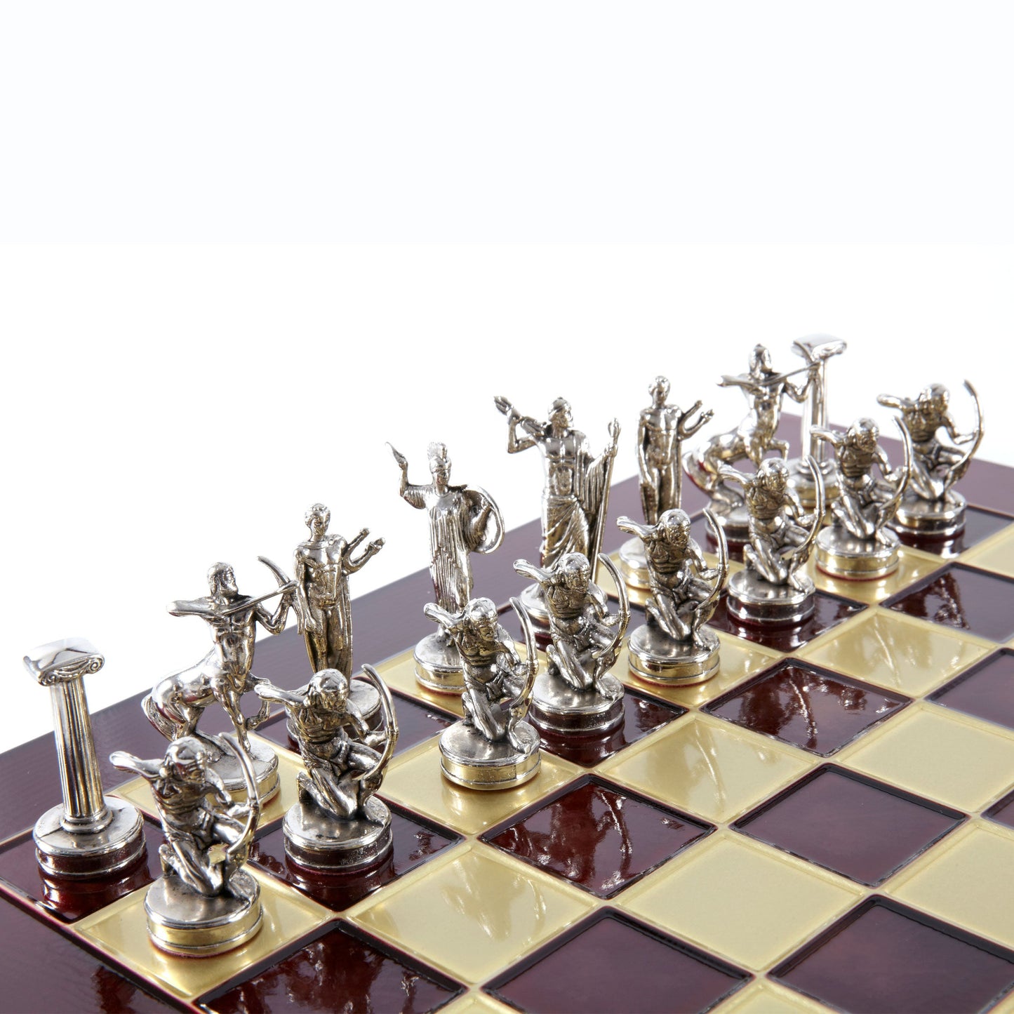 GIANTS' BATTLE CHESS SET with gold/silver chessmen and bronze chessboard 36 x 36cm (Medium) - Premium Chess from MANOPOULOS Chess & Backgammon - Just €210! Shop now at MANOPOULOS Chess & Backgammon