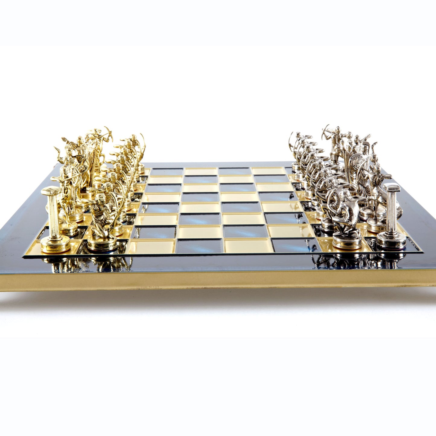 LABOURS OF HERCULES CHESS SET with gold/silver chessmen and bronze chessboard 36 x 36cm (Medium) - Premium Chess from MANOPOULOS Chess & Backgammon - Just €210! Shop now at MANOPOULOS Chess & Backgammon