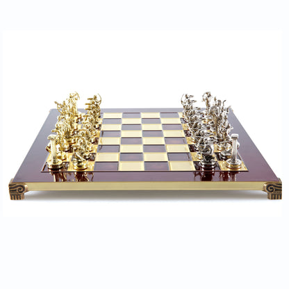 LABOURS OF HERCULES CHESS SET with gold/silver chessmen and bronze chessboard 36 x 36cm (Medium) - Premium Chess from MANOPOULOS Chess & Backgammon - Just €210! Shop now at MANOPOULOS Chess & Backgammon