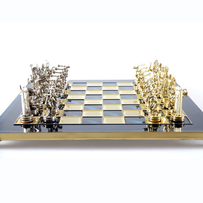 DISCUS THROWER CHESS SET with gold/silver chessmen and bronze chessboard 36 x 36cm (Medium) - Premium Chess from MANOPOULOS Chess & Backgammon - Just €210! Shop now at MANOPOULOS Chess & Backgammon