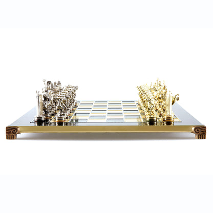 DISCUS THROWER CHESS SET with gold/silver chessmen and bronze chessboard 36 x 36cm (Medium) - Premium Chess from MANOPOULOS Chess & Backgammon - Just €210! Shop now at MANOPOULOS Chess & Backgammon