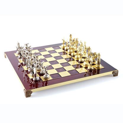 DISCUS THROWER CHESS SET with gold/silver chessmen and bronze chessboard 36 x 36cm (Medium) - Premium Chess from MANOPOULOS Chess & Backgammon - Just €210! Shop now at MANOPOULOS Chess & Backgammon