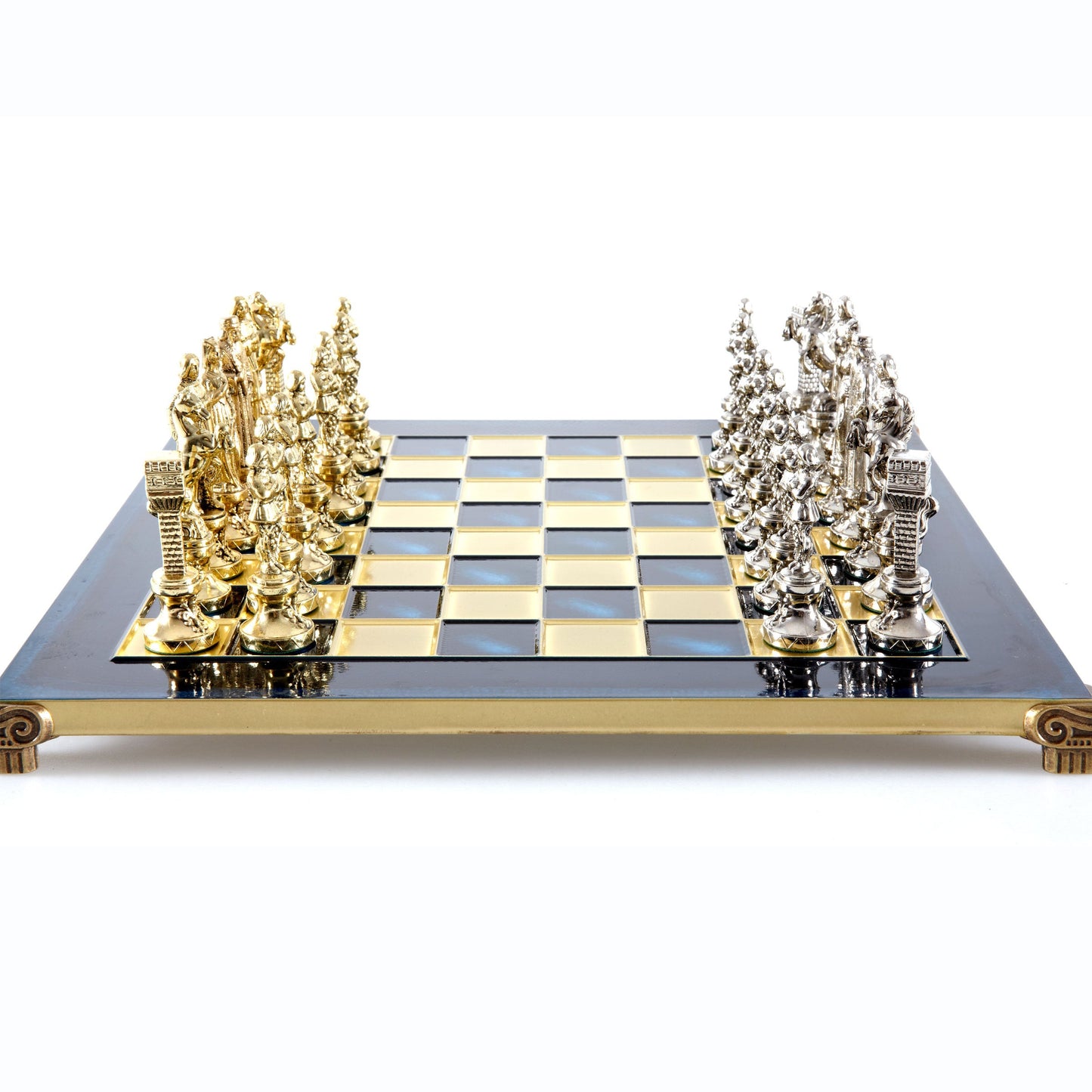 RENAISSANCE CHESS SET with gold/silver chessmen and bronze chessboard 36 x 36cm (Medium) - Premium Chess from MANOPOULOS Chess & Backgammon - Just €210! Shop now at MANOPOULOS Chess & Backgammon