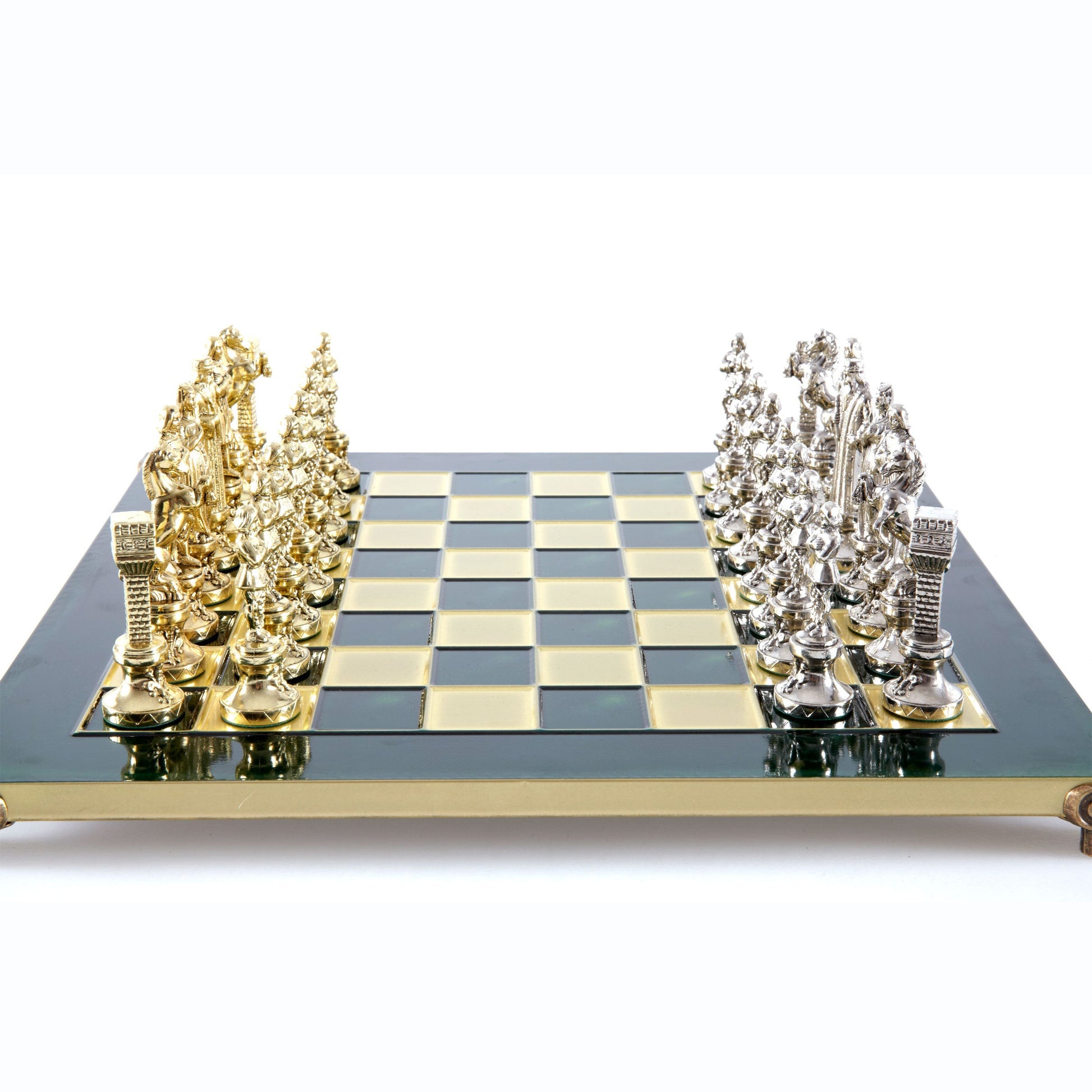 RENAISSANCE CHESS SET with gold/silver chessmen and bronze chessboard 36 x 36cm (Medium) - Premium Chess from MANOPOULOS Chess & Backgammon - Just €210! Shop now at MANOPOULOS Chess & Backgammon