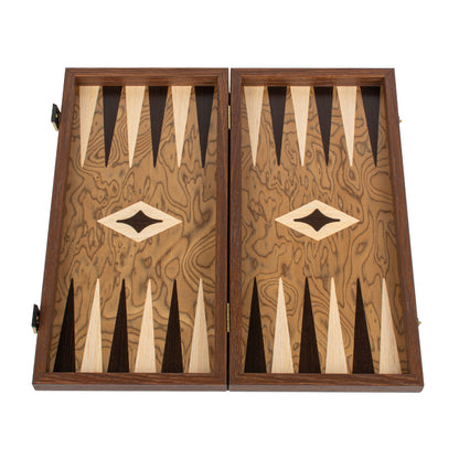 Handcrafted Premium Walnut Burl Backgammon Set