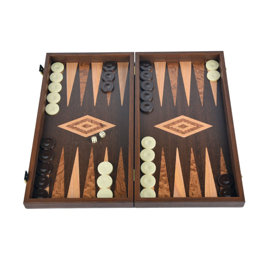 WENGE & WALNUT BURL Backgammon - Premium Backgammon from MANOPOULOS Chess & Backgammon - Just €95! Shop now at MANOPOULOS Chess & Backgammon