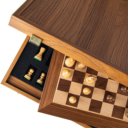 WALNUT Chess set 50x50cm (Large) with Staunton Chessmen 8.5cm King