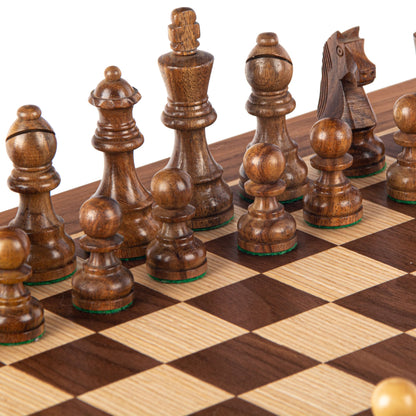 WALNUT Chess set 50x50cm (Large) with Staunton Chessmen 8.5cm King